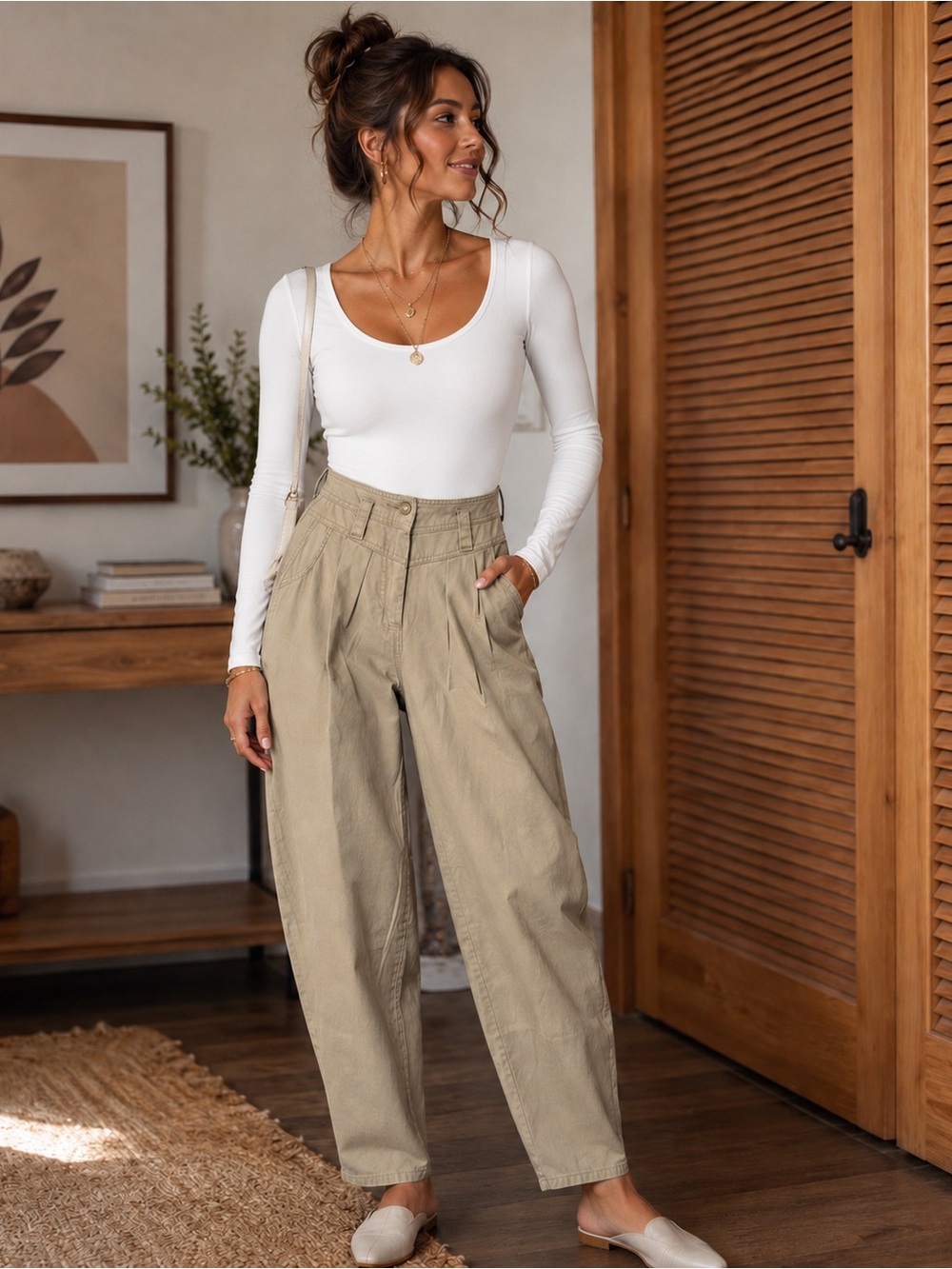 Topshop Pleated Wide Leg High Rise Pants